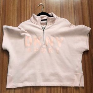 Cropped Baby Pink Oversized Fleece Zip Up